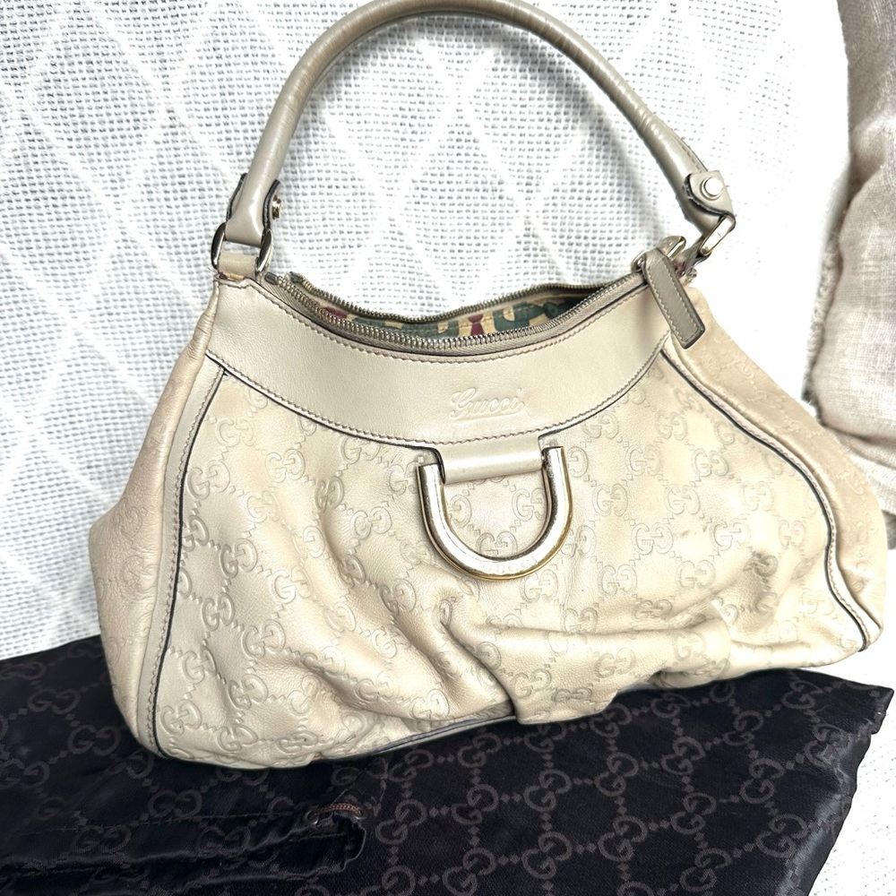 Gucci Cream Leather Shoulder Bag